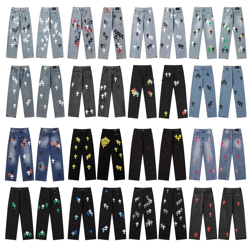 Givenchy Cross Embroidered Denim Pants for Men and Women