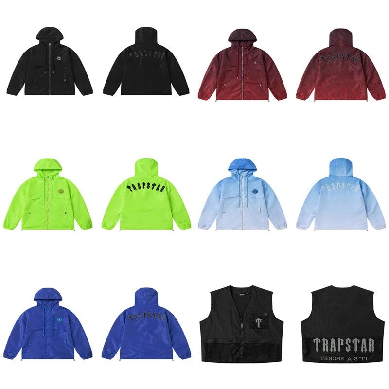 TRAPSTAR Hooded Windbreaker Jacket Men Women Streetwear Outdoor Sport Coat