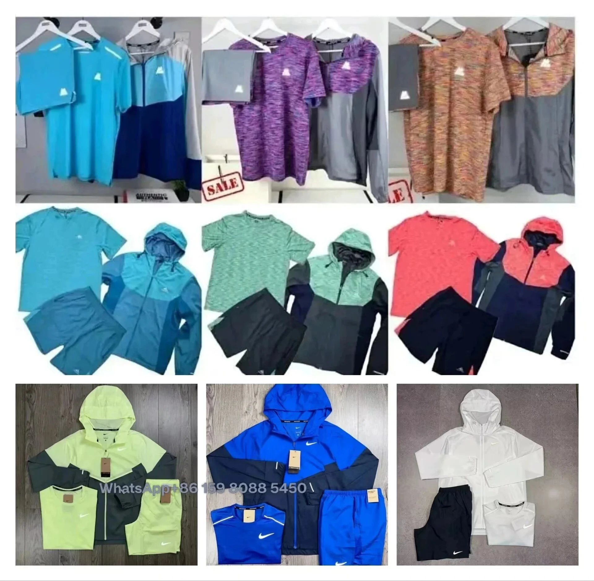 Nike Sportswear Tracksuit Set Men's Hooded Jacket T-Shirt Shorts