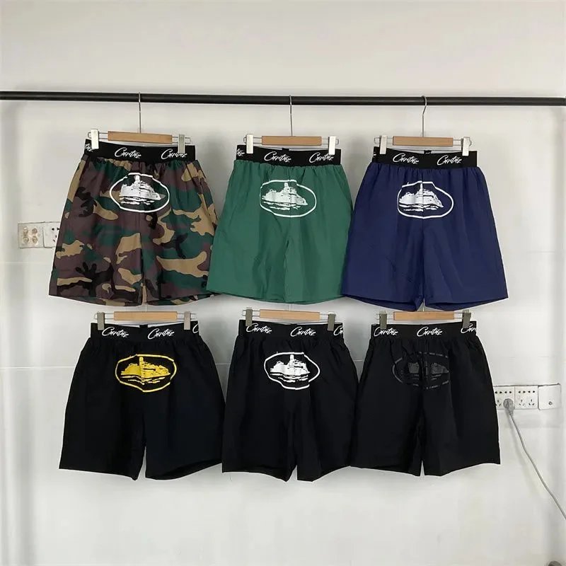 Cartoz Men's Casual Shorts with Ship Logo Design