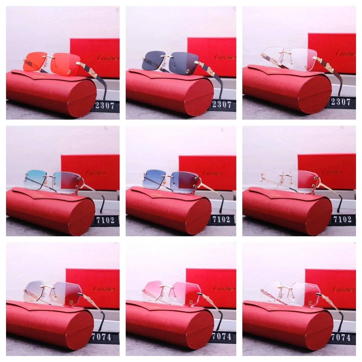 Cachet Rimless Sunglasses 2307 7102 7074 Fashion Eyewear