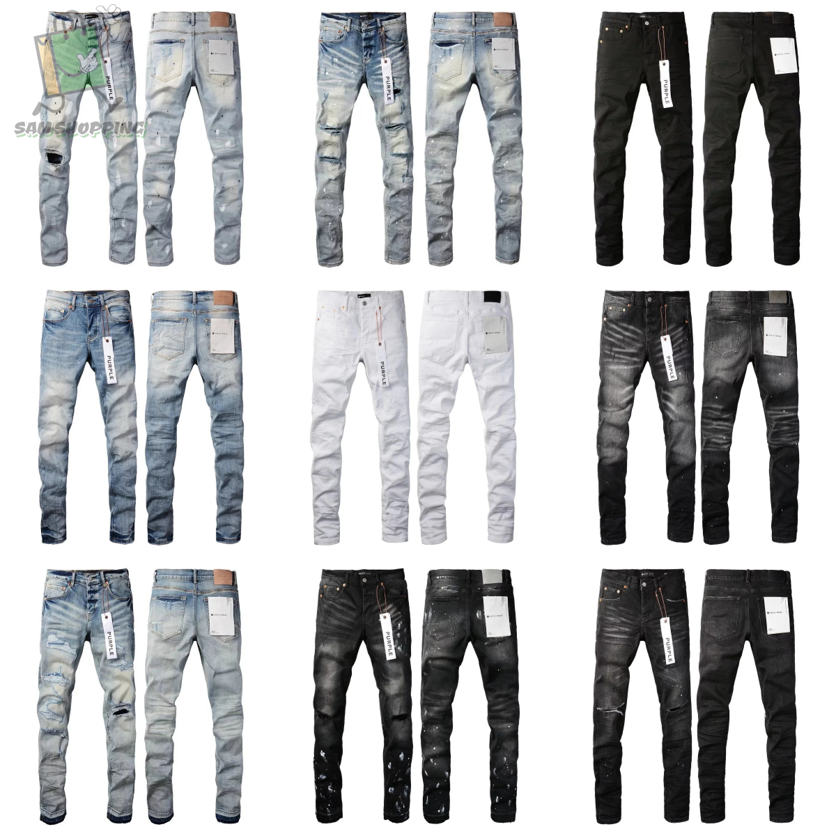 Men's Fashion Distressed Skinny Jeans Slim Fit Denim Pants