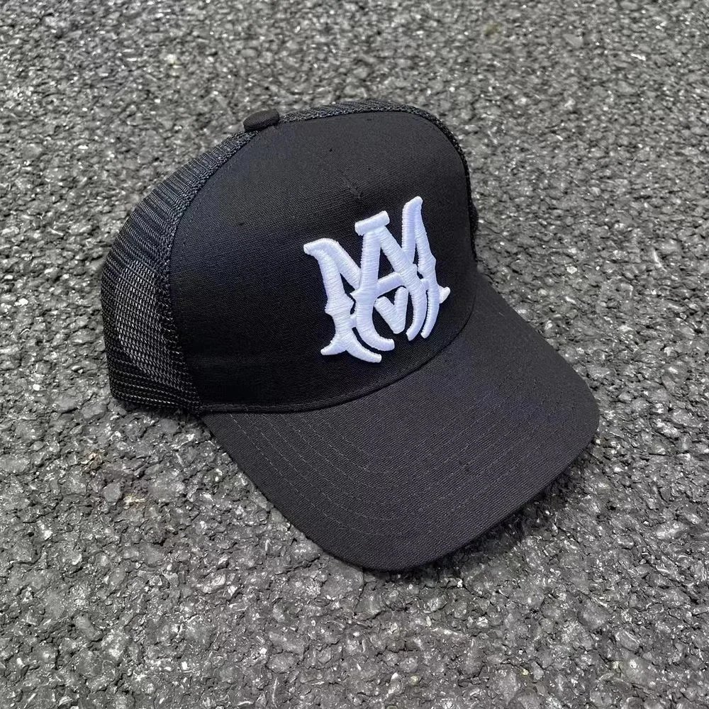 Black NY Logo Trucker Hat for Men and Women