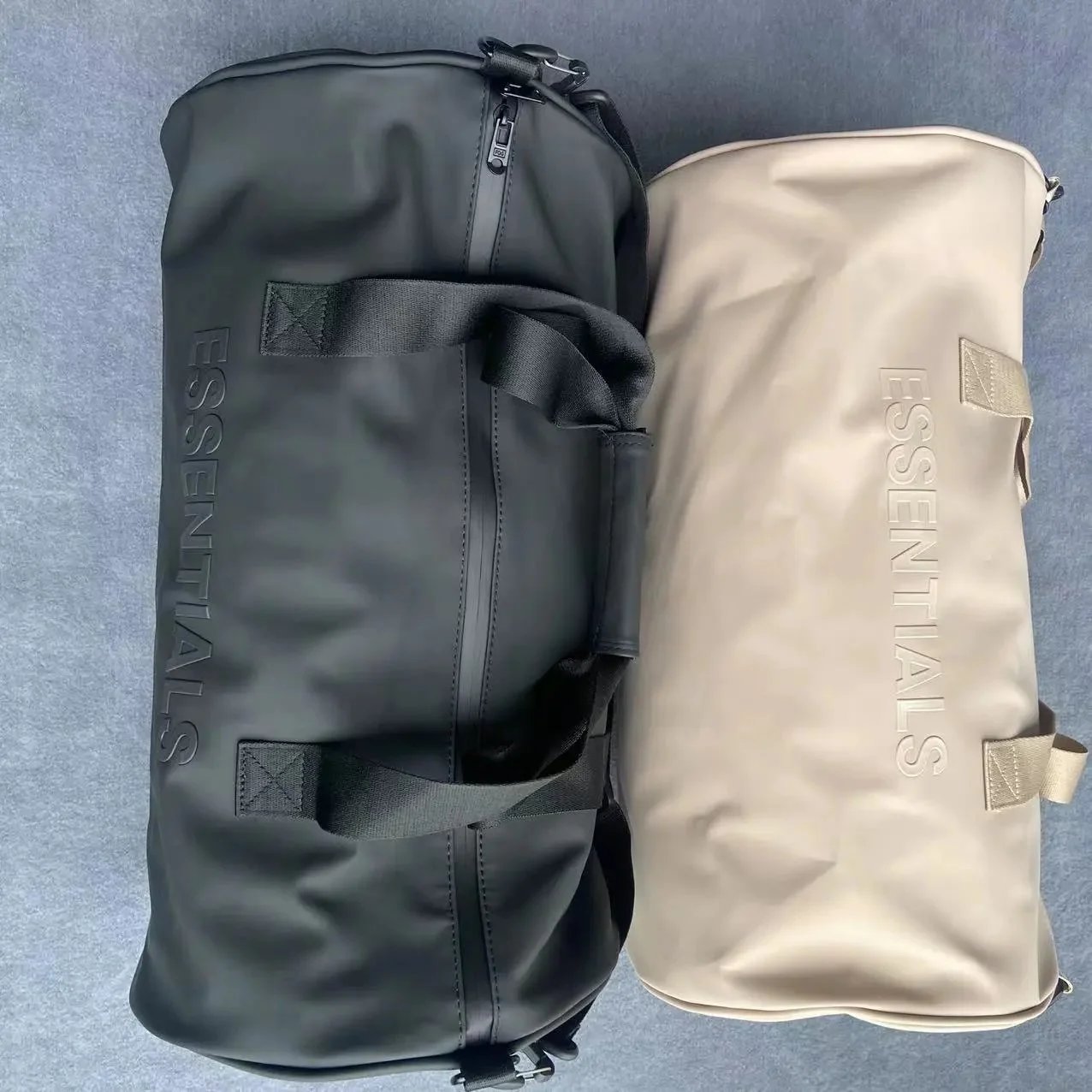 Essentials Duffle Bag for Gym and Travel - Black and Beige