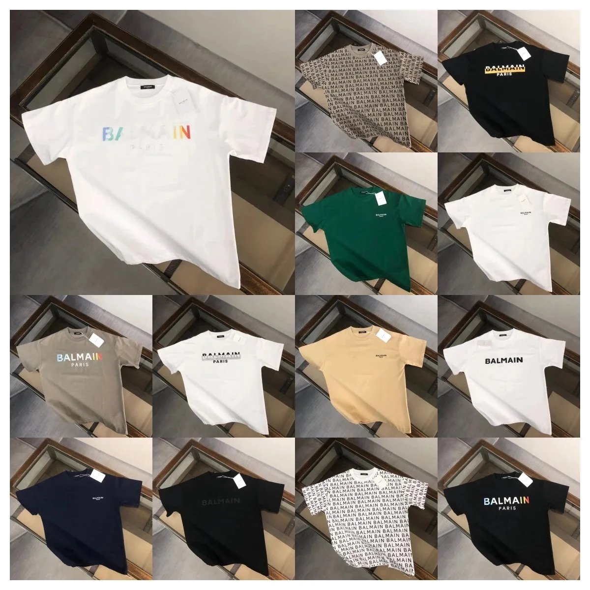 Balmain Paris Logo T-Shirt Men's Fashion Casual Wear