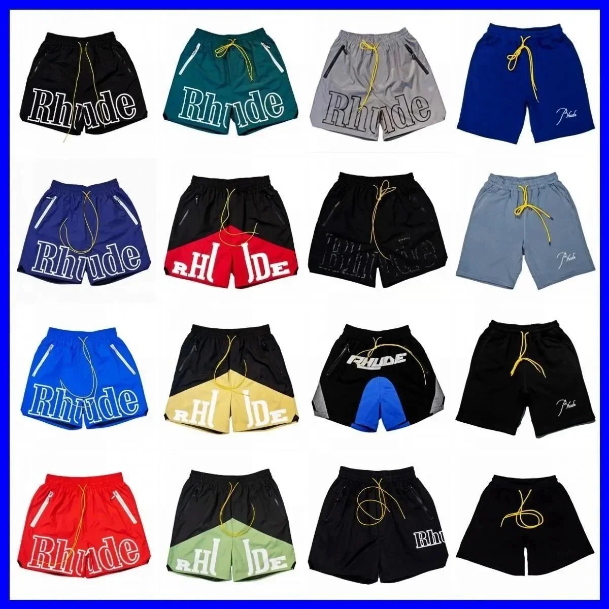 Rhude Men's Logo Print Drawstring Shorts
