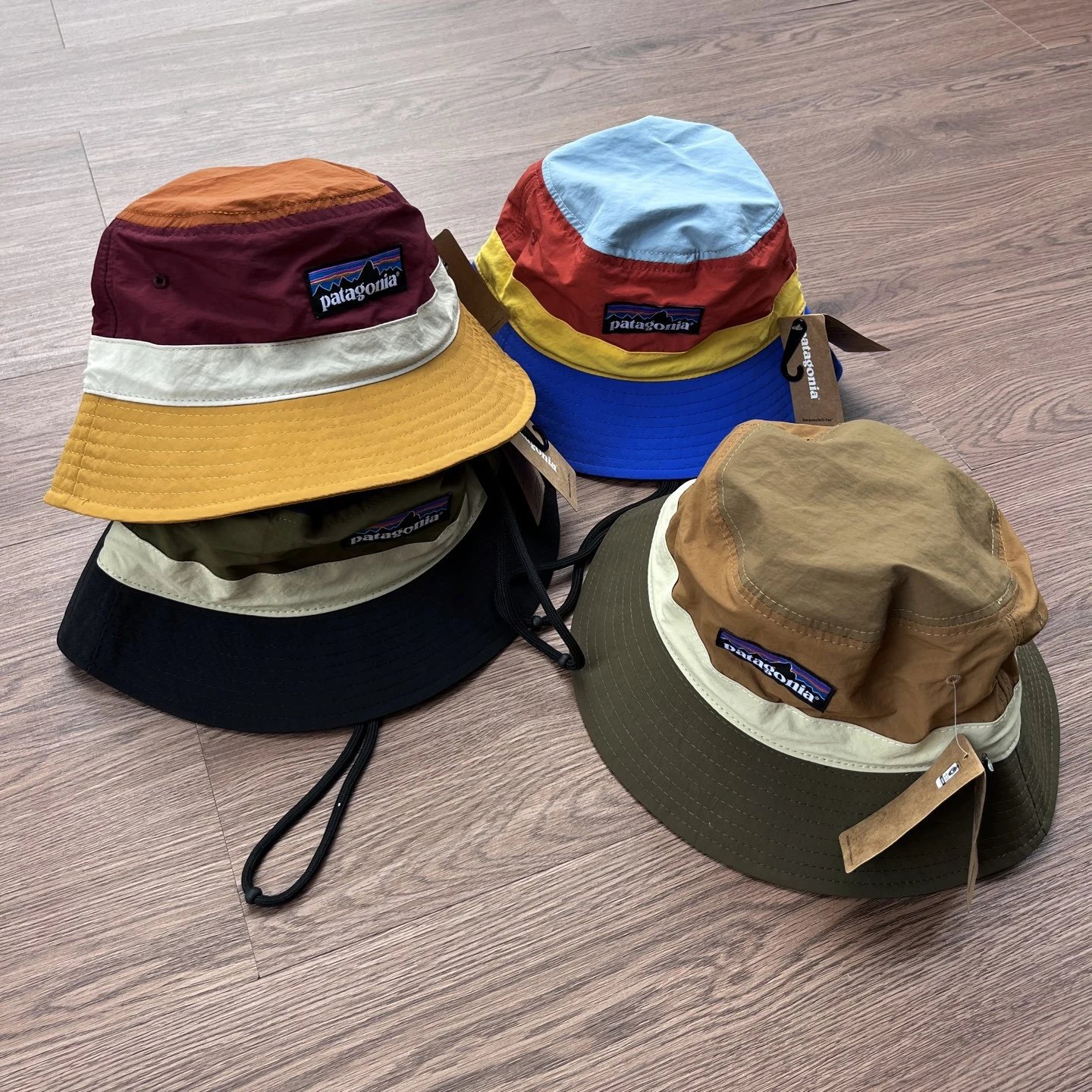 Patagonia Bucket Hat Color Block Design Outdoor Sun Protection Cap