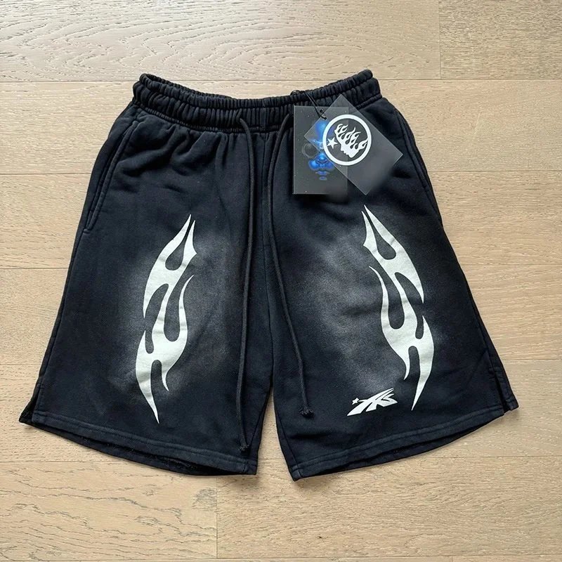 Black Flame Design Athletic Shorts for Men