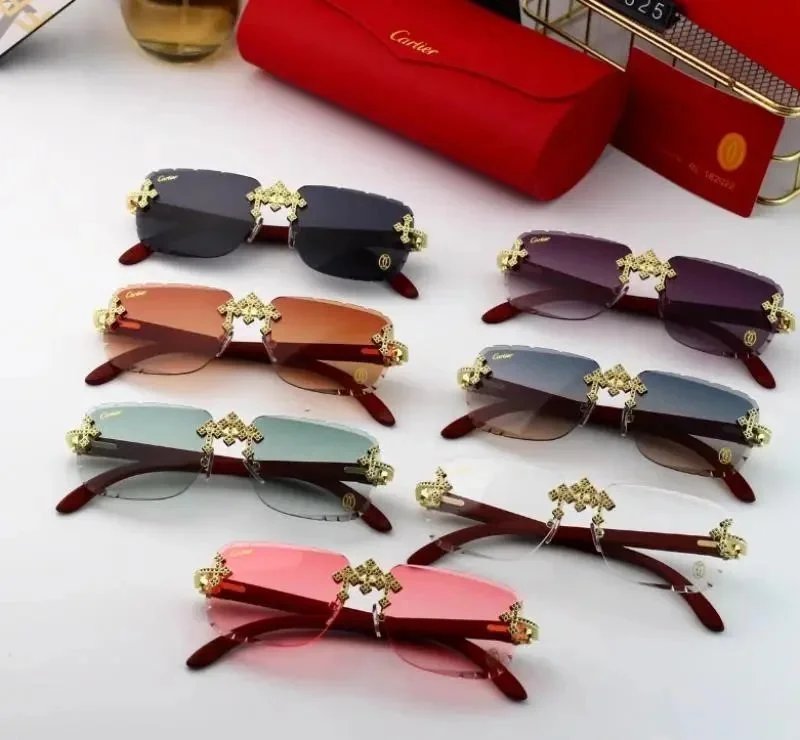 Cartier Sunglasses with Gold Decorative Hinges - Luxury Fashion Eyewear