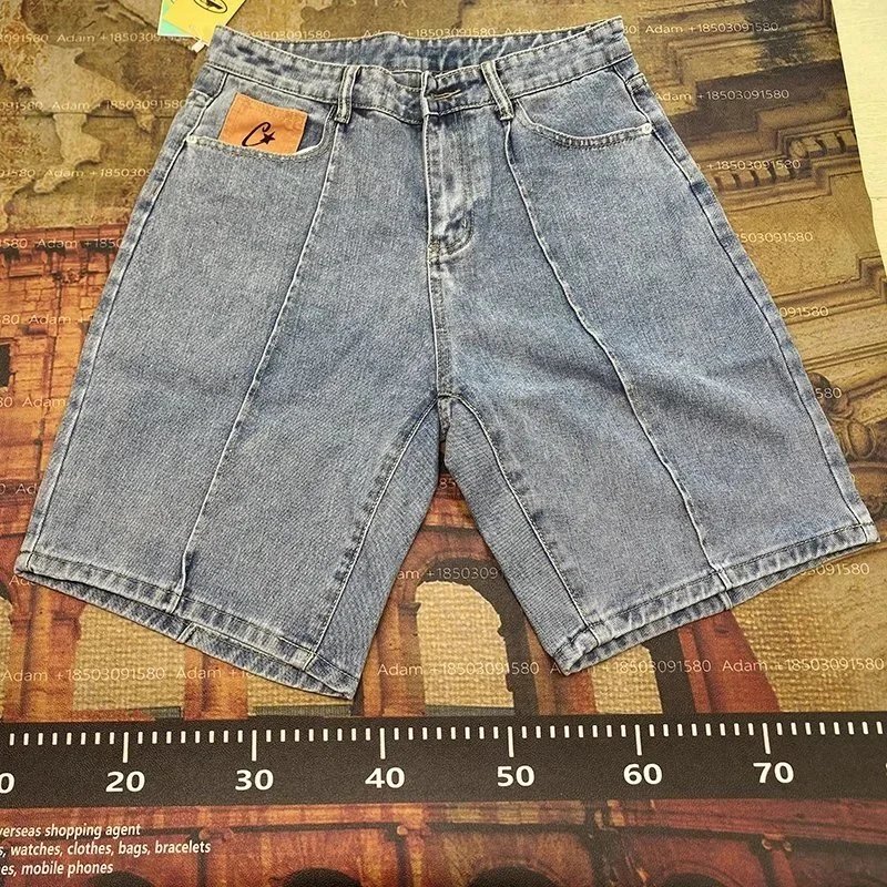 Light Blue Denim Shorts for Men Women Casual Summer Wear