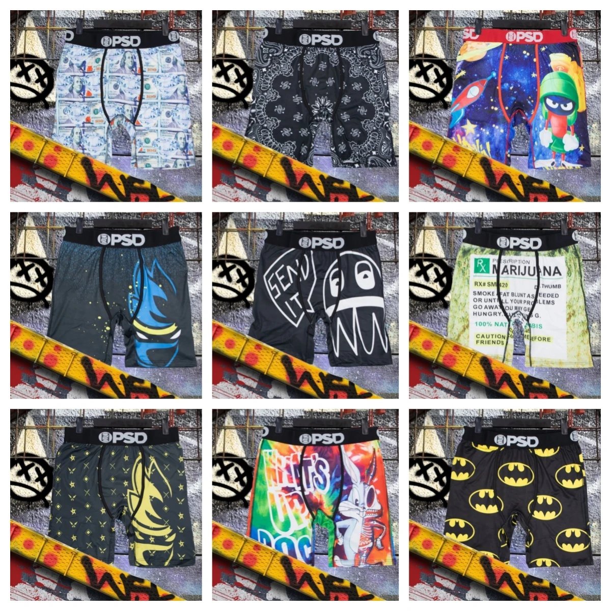 PSD Men's Boxer Briefs with Unique Designs and Pop Culture Themes