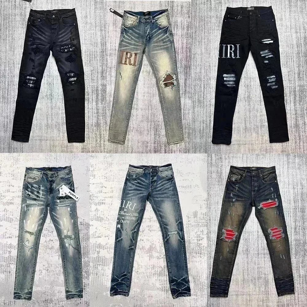 Dolce & Gabbana Men's Ripped Denim Jeans with Logo Print