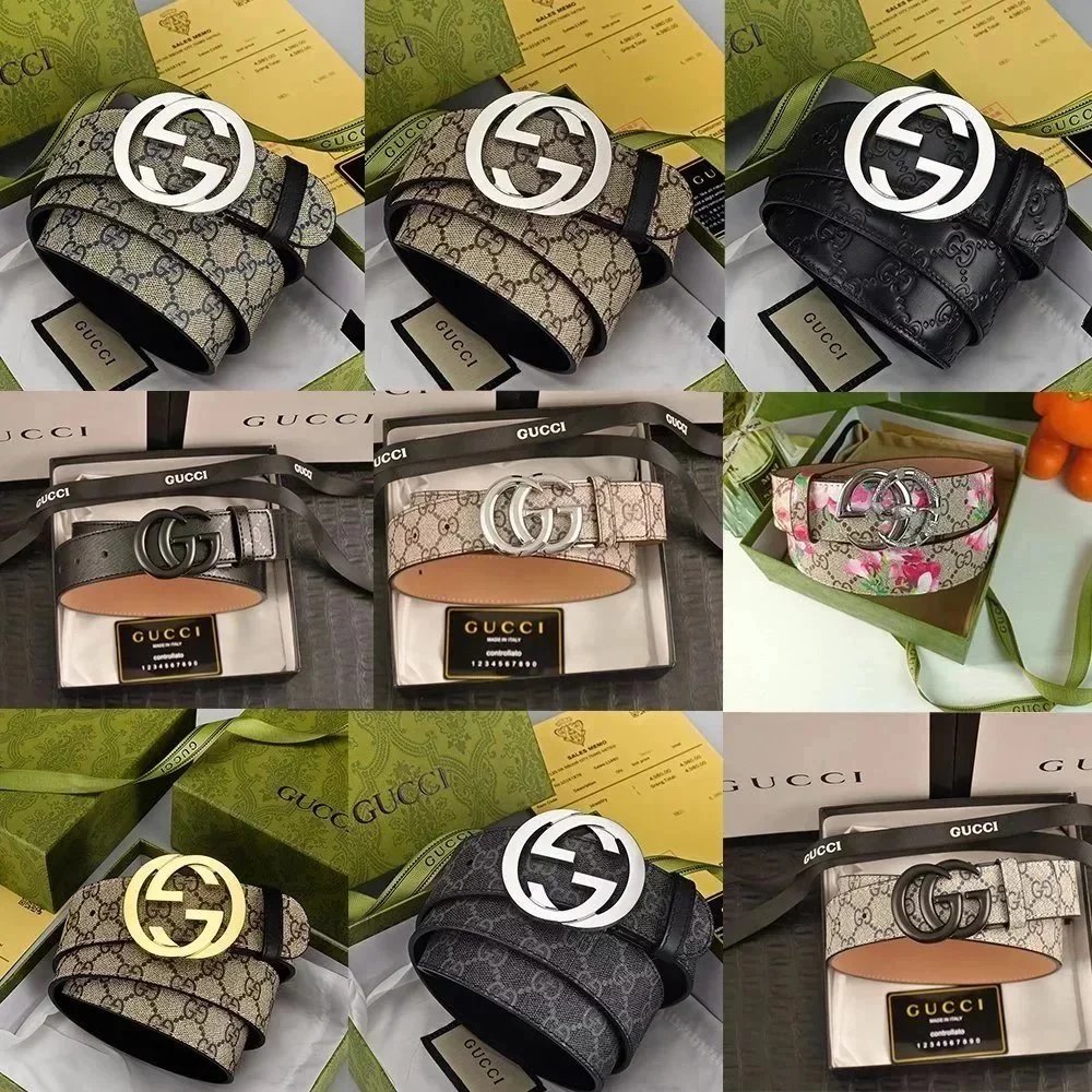 Gucci Interlocking G Belt Men Women Fashion Designer Leather Belt