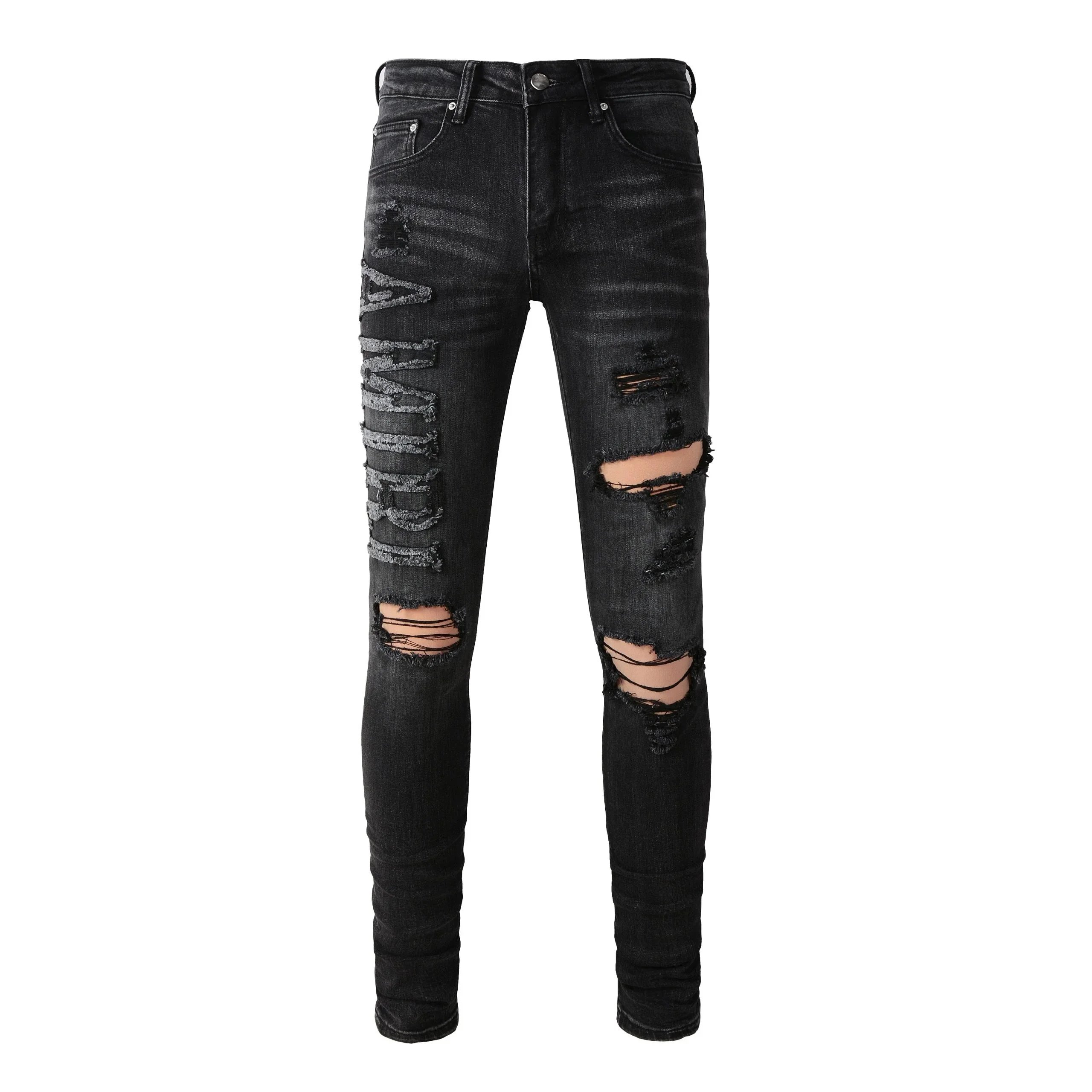 AMIRI Black Ripped Distressed Skinny Jeans for Men