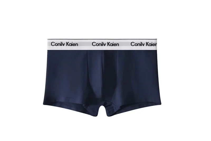 Men's Navy Blue Boxer Briefs Comfortable Stretch Underwear