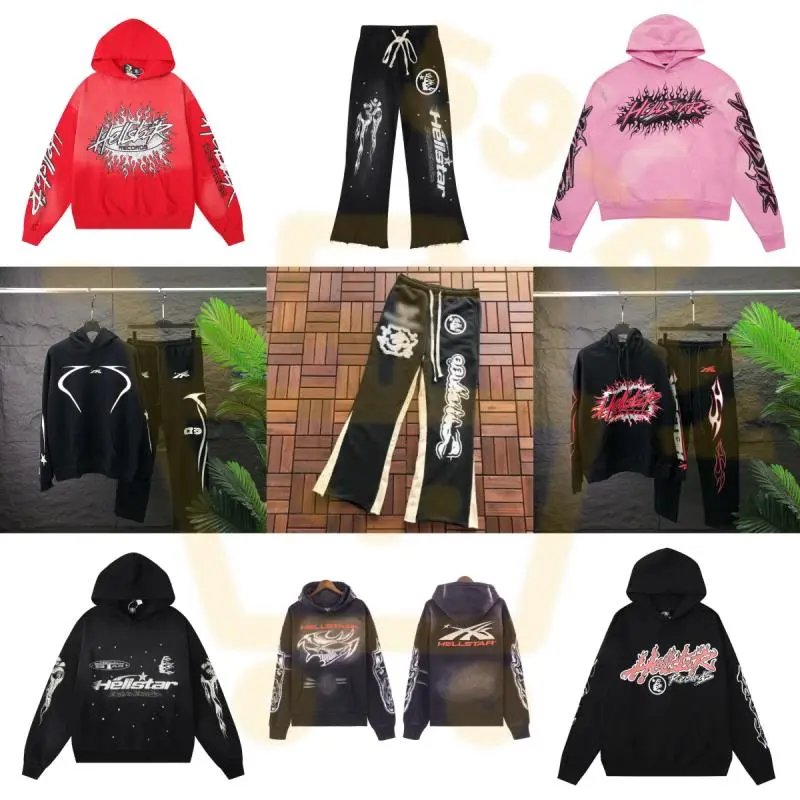 Hellstar Hoodies and Pants Set - Streetwear Fashion for Men and Women