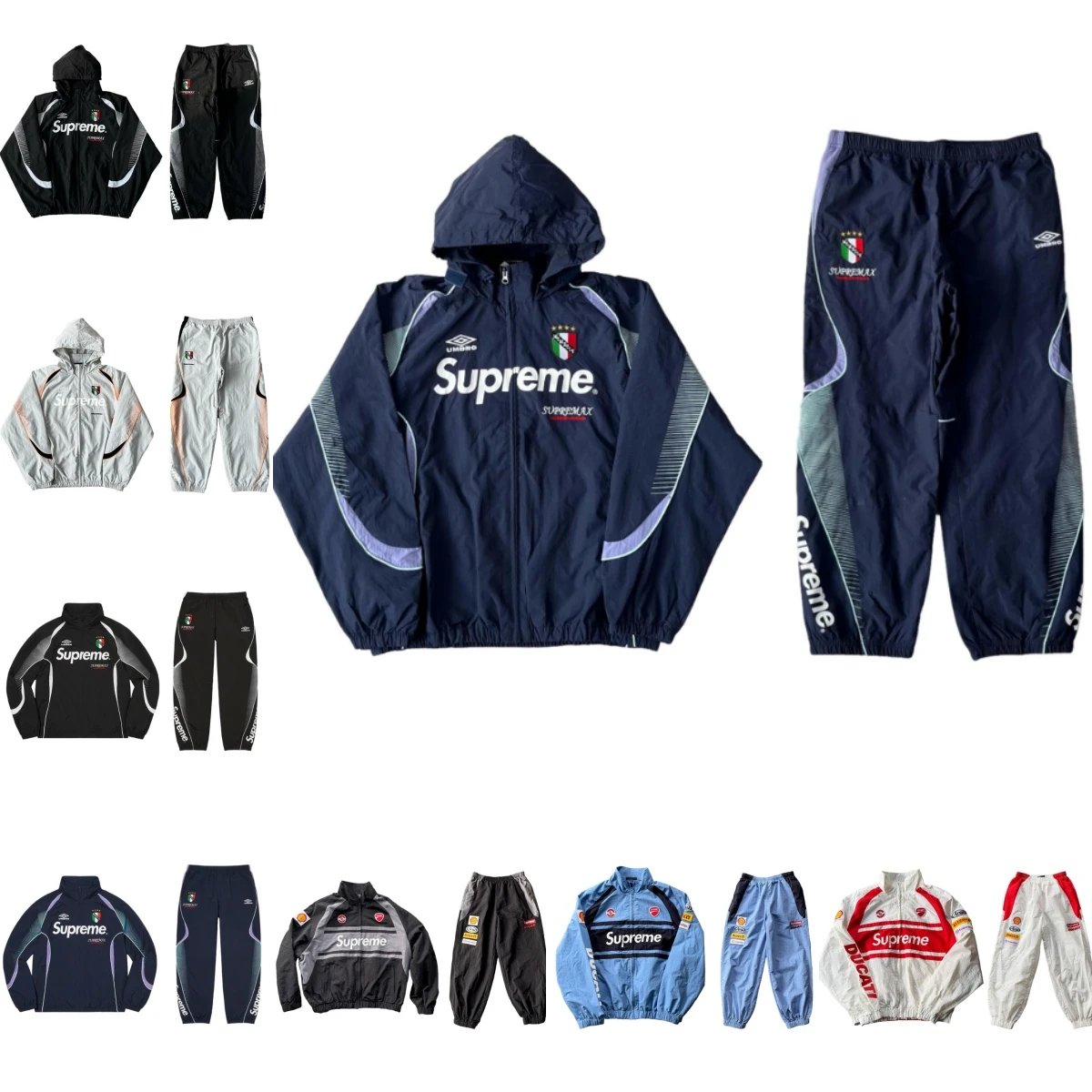 Supreme x Umbro Italy Track Suit Set Men's Hooded Jacket and Pants