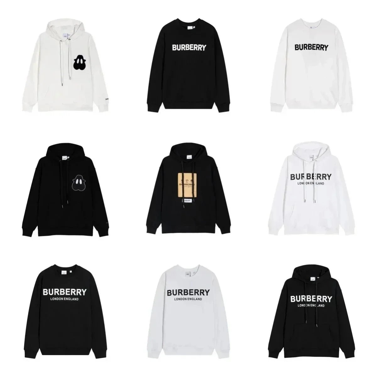 Burberry Logo Hoodies and Sweatshirts for Men and Women