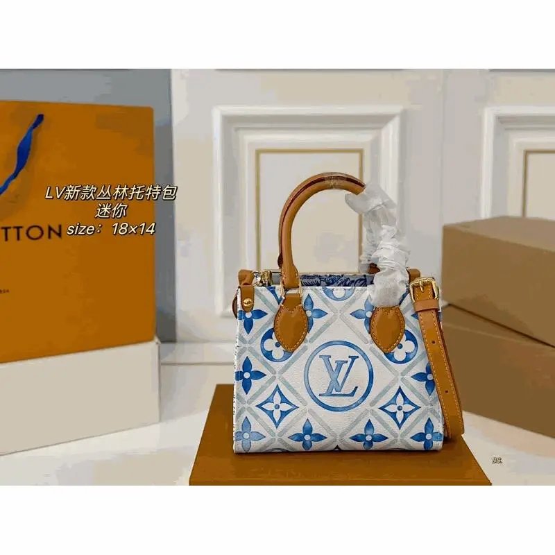 Louis Vuitton Mini Jungle Tote Bag Blue Monogram Canvas