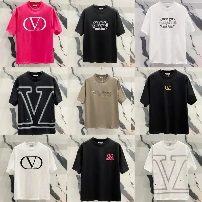 Valentino VLogo T-Shirt Men Women Fashion Casual Short Sleeve Tee