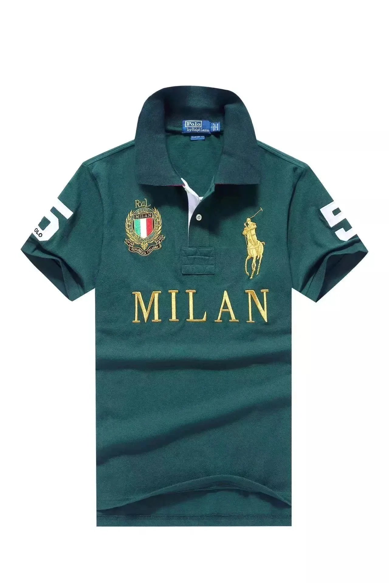 Green Milan Embroidered Polo Shirt for Men