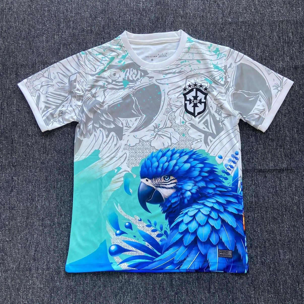 Brazil National Team Blue Macaw Design T-Shirt
