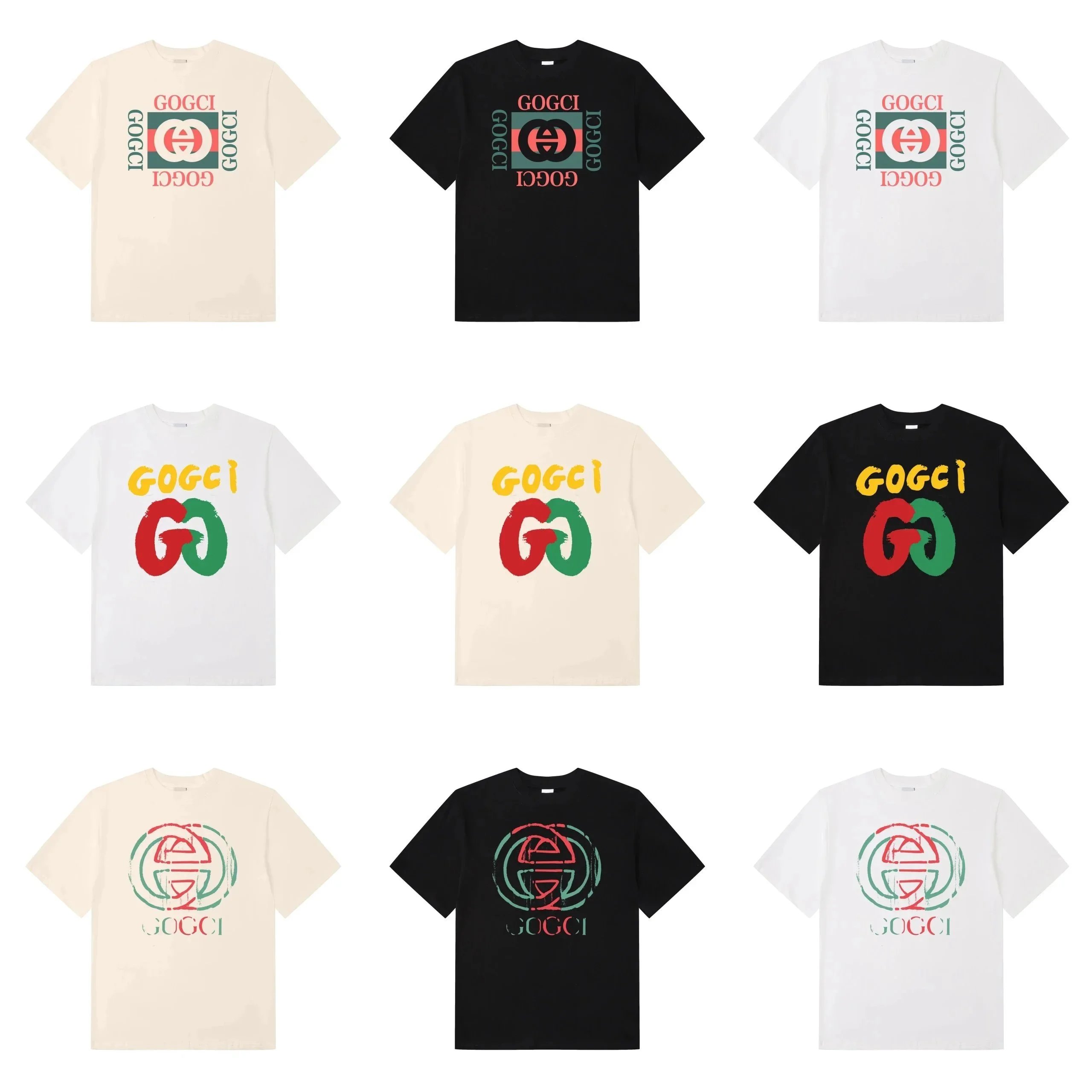 GOGCI Logo Print T-Shirt Unisex Streetwear Fashion Tee