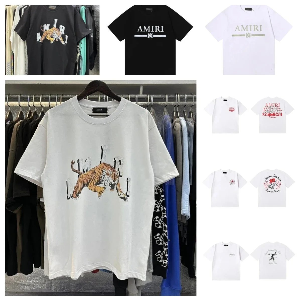 AMIRI Tiger Print T-Shirt Men's Oversized Streetwear Fashion