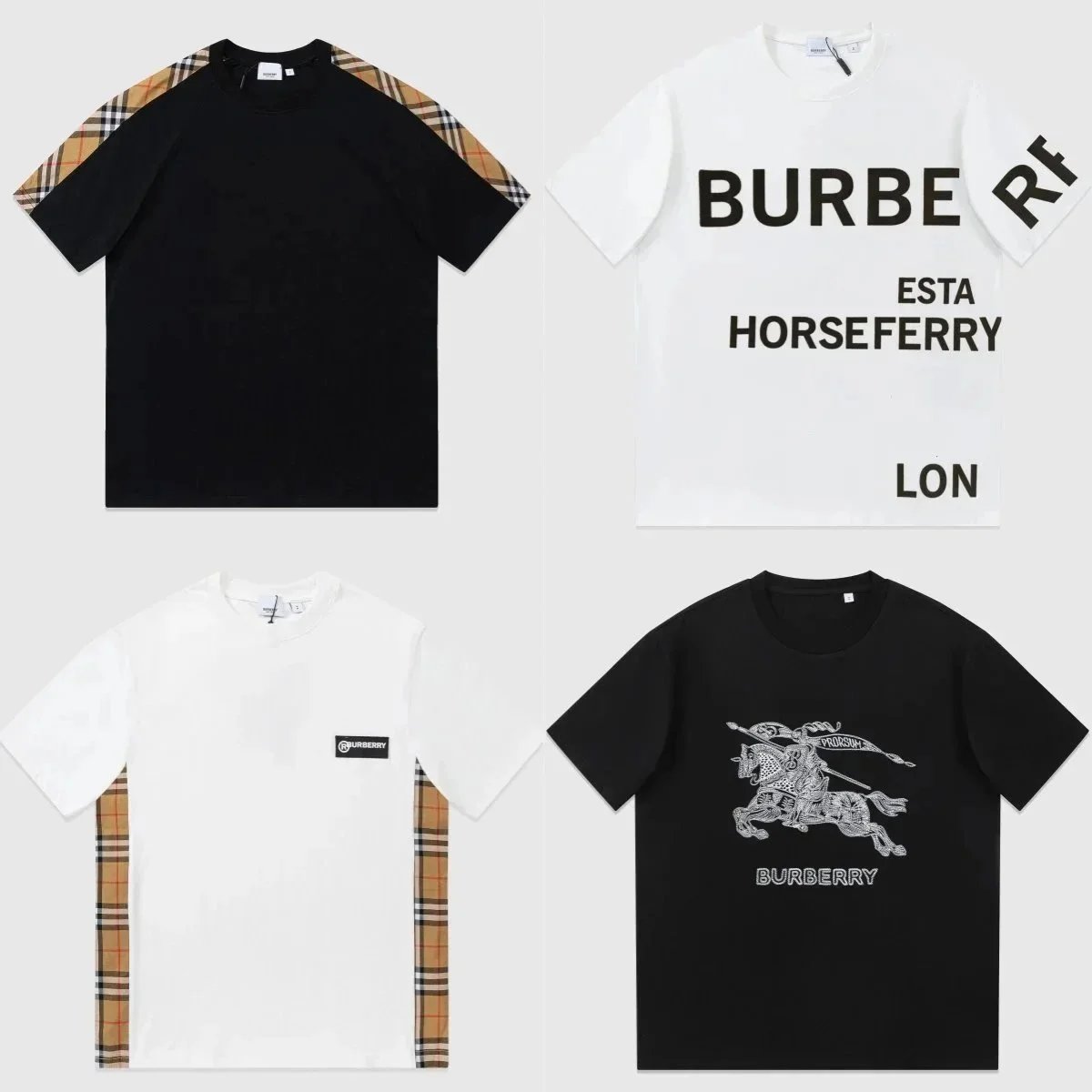 Burberry T-Shirts with Iconic Check and Logo Design