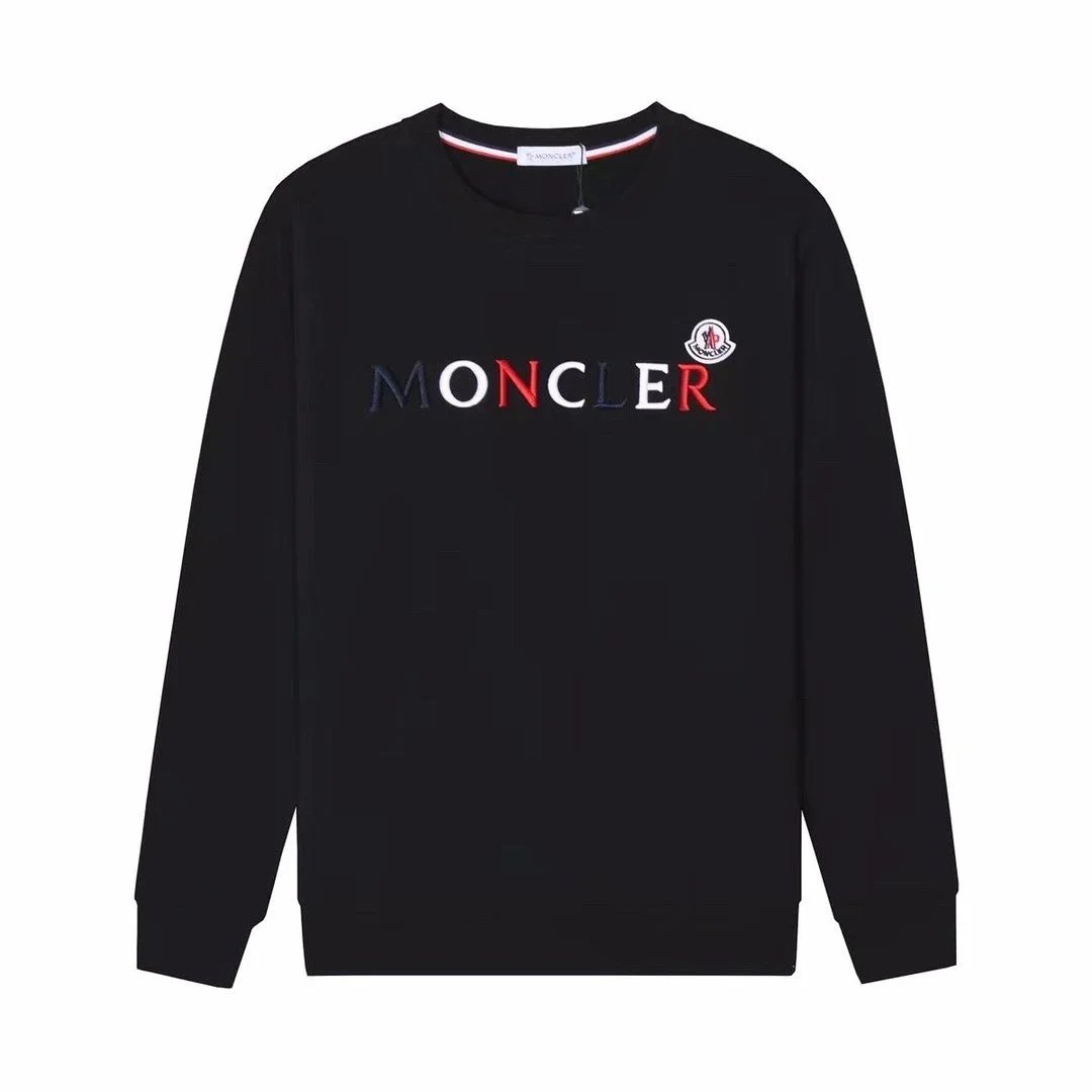 Moncler Logo Embroidered Crewneck Sweatshirt Black
