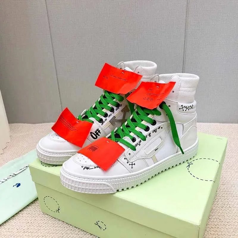 OFF-WHITE x Nike Air Force 1 High White Green Laces