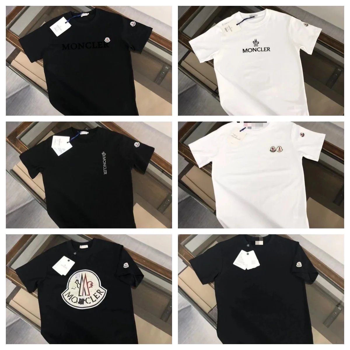 Moncler Logo T-Shirt Men's Black White Cotton Tee