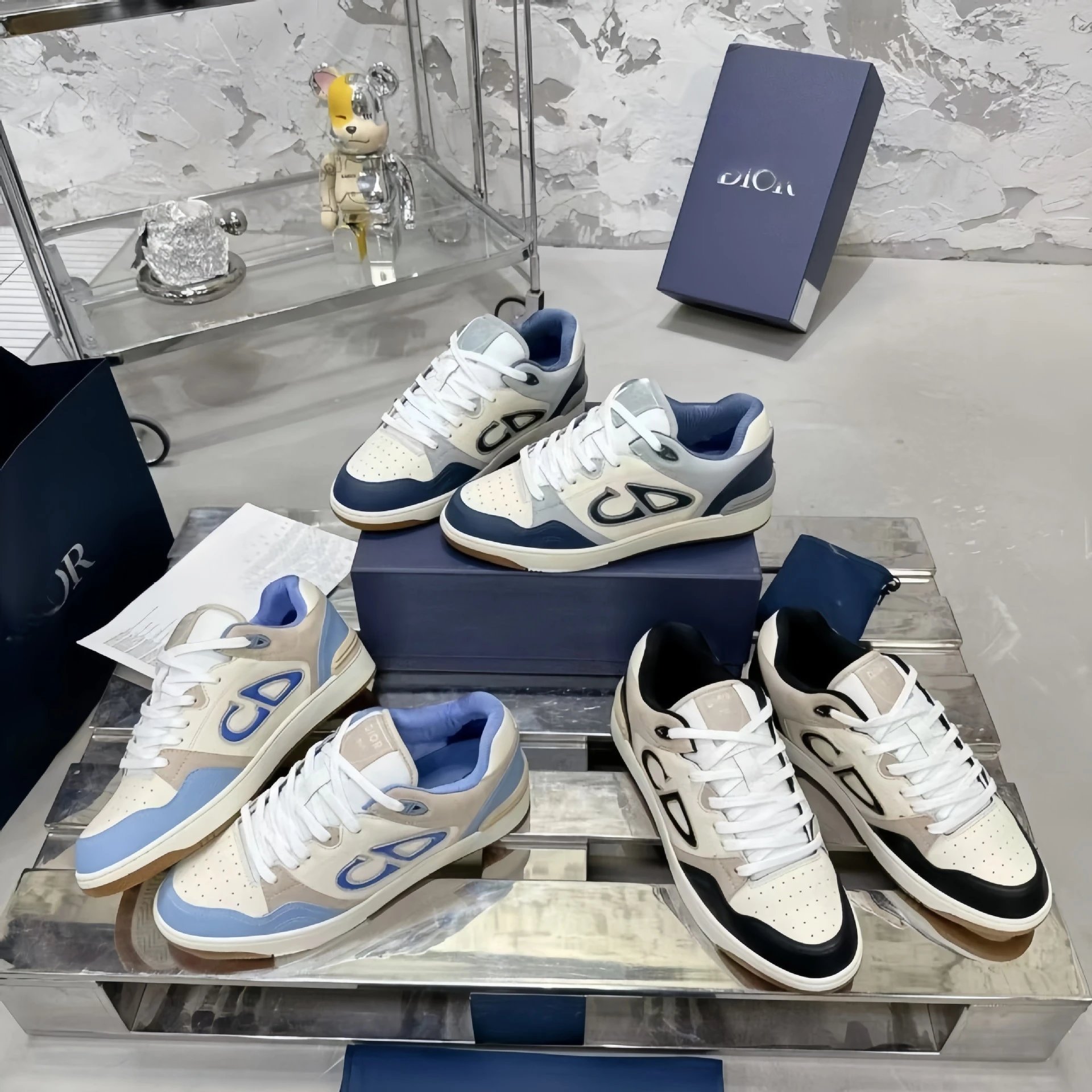 Dior CD Sneakers Low Top Leather Fashion Shoes