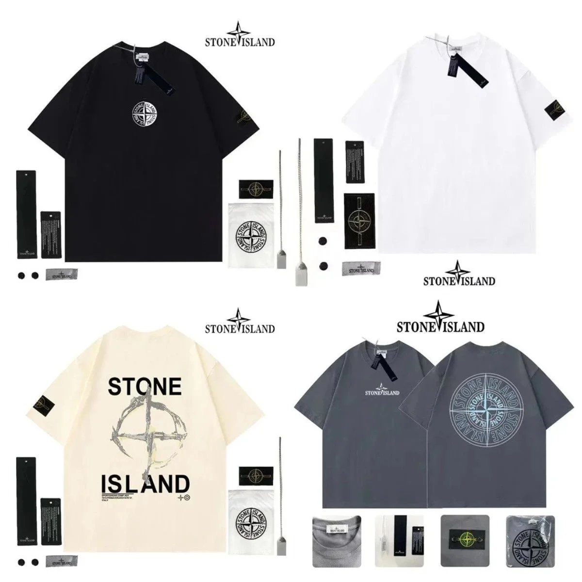 STONE ISLAND T-Shirts Collection - Classic Logo & Oversized Designs