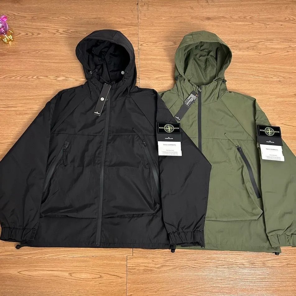 Waterproof Hooded Jacket for Men Outdoor Windbreaker Lightweight Raincoat