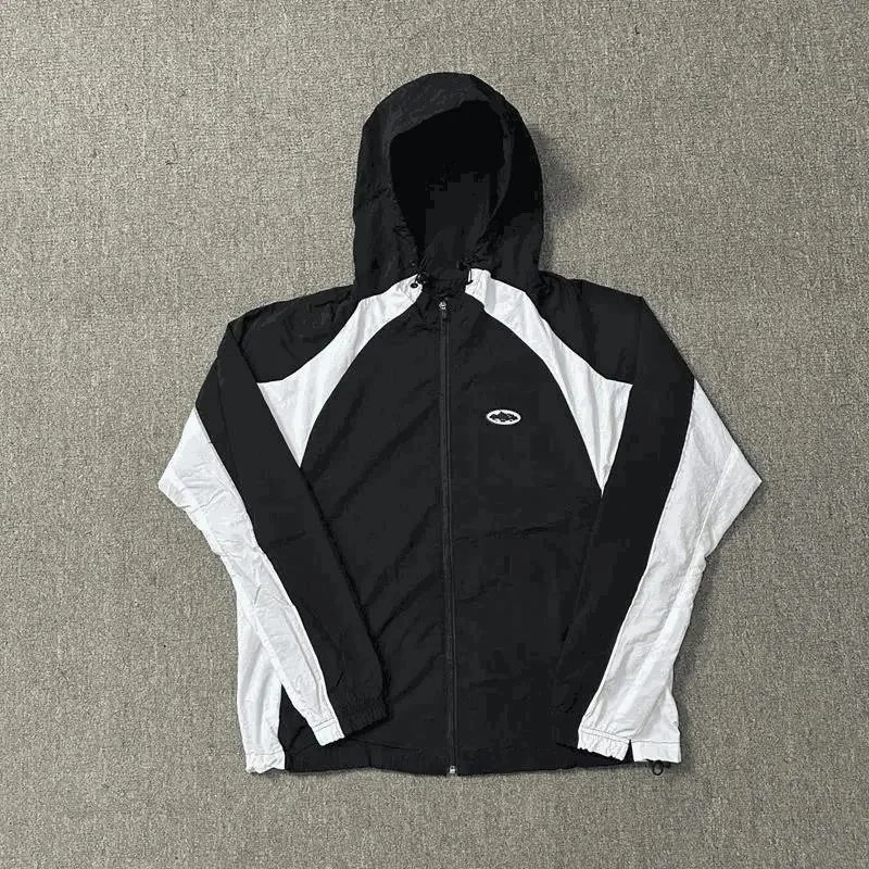 OAKLEY Black and White Hooded Windbreaker Jacket