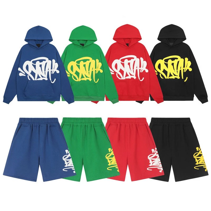 SNAP Graffiti Hoodie and Shorts Set for Men Women Streetwear Fashion