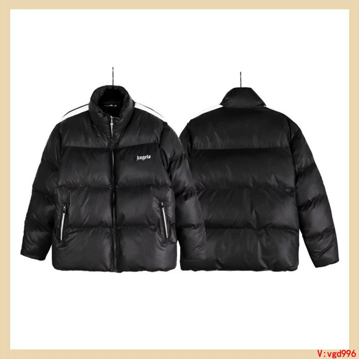 Black Puffer Jacket for Men and Women - Warm Winter Coat with Logo