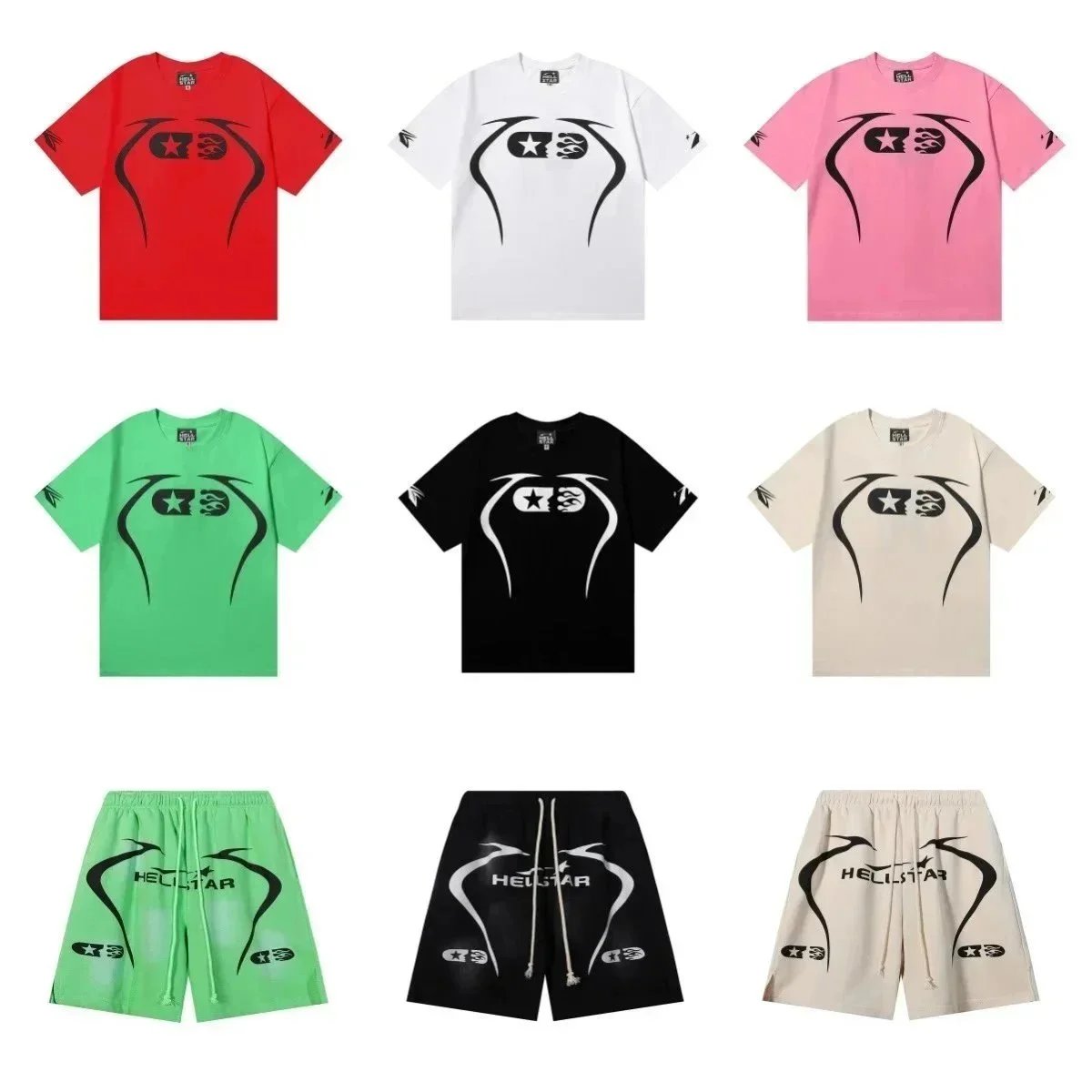 HELSTAR Logo T-Shirt and Shorts Set for Men Women Streetwear Fashion