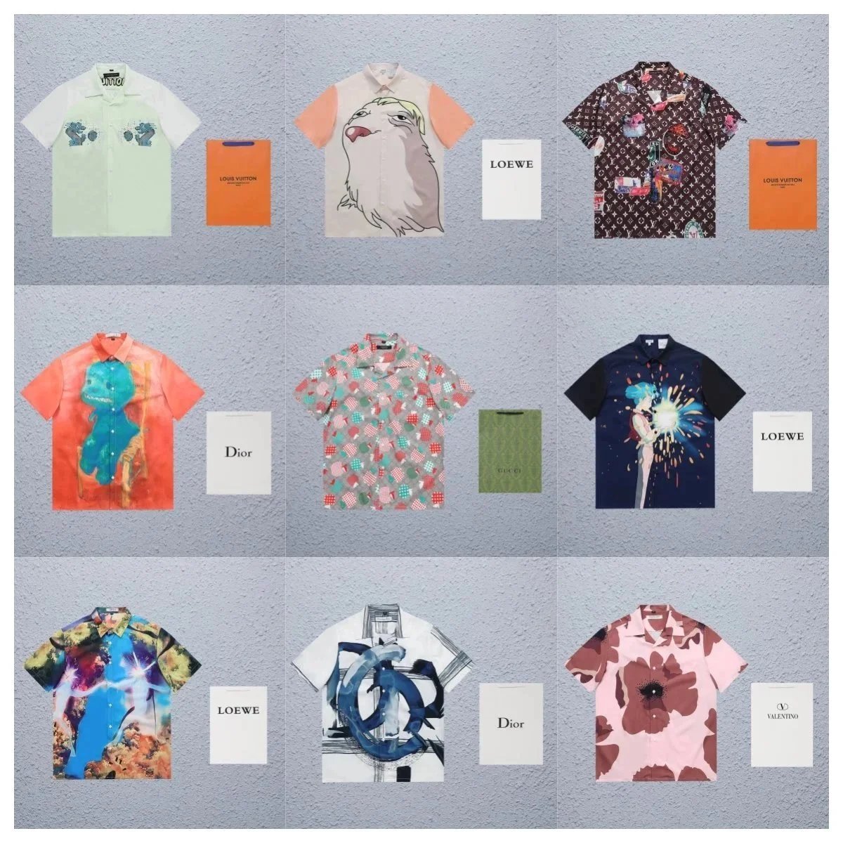 Luxury Designer Printed Short Sleeve Shirts for Men
