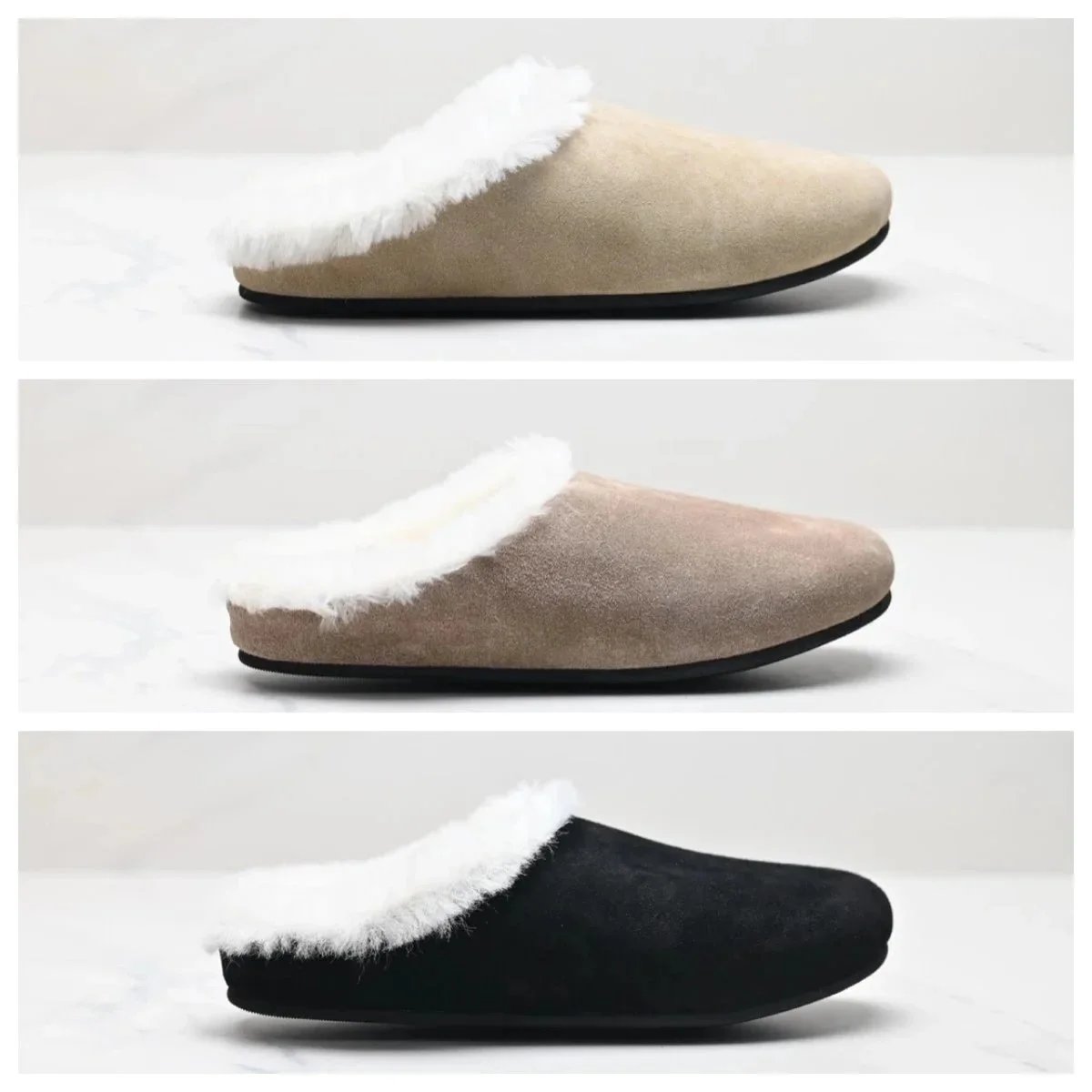 Soft Faux Fur Lined Slippers for Women Men Indoor Comfort Shoes