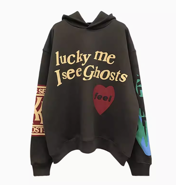 Lucky Me I See Ghosts Hoodie Oversized Black Sweatshirt