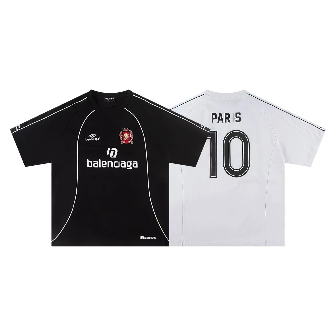 Balenciaga x Paris Football Jersey T-Shirt Black White 10