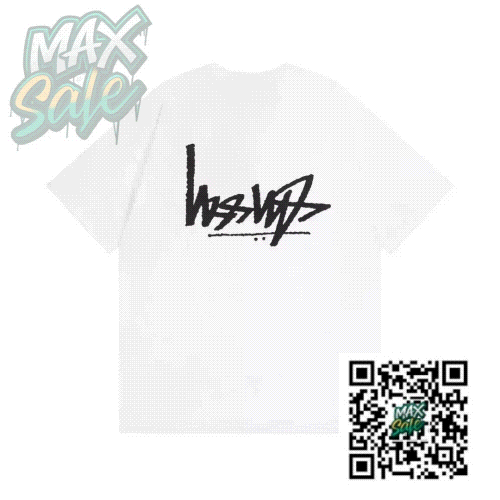 White T-Shirt with Black Graffiti Logo Design