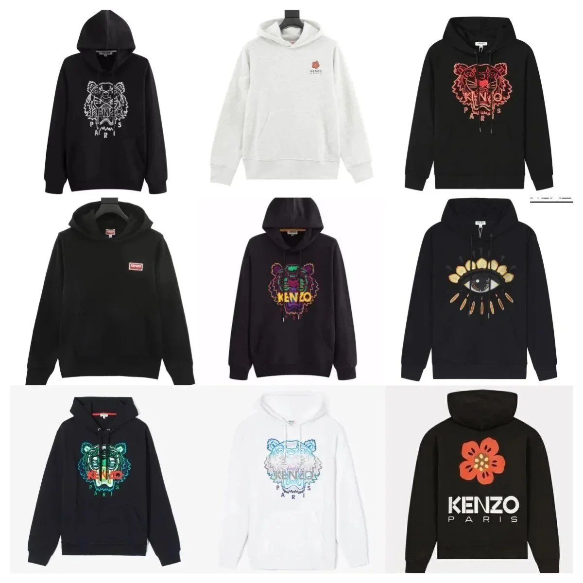 KENZO Tiger Hoodie Sweatshirt Paris Logo Men Women Fashion Streetwear