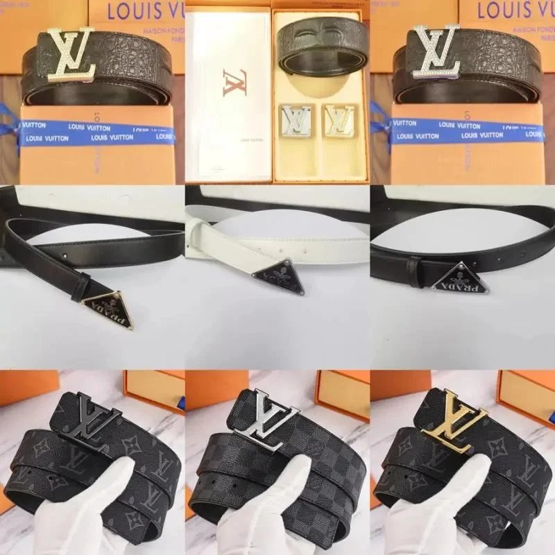 Louis Vuitton Monogram Leather Belt with LV Buckle
