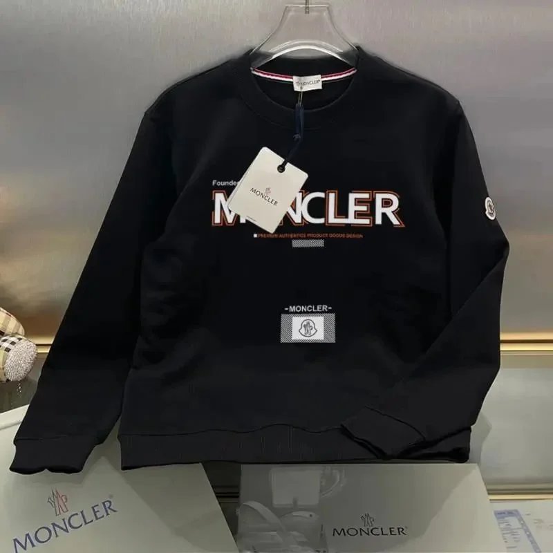 MONCLER Black Logo Sweatshirt for Men and Women