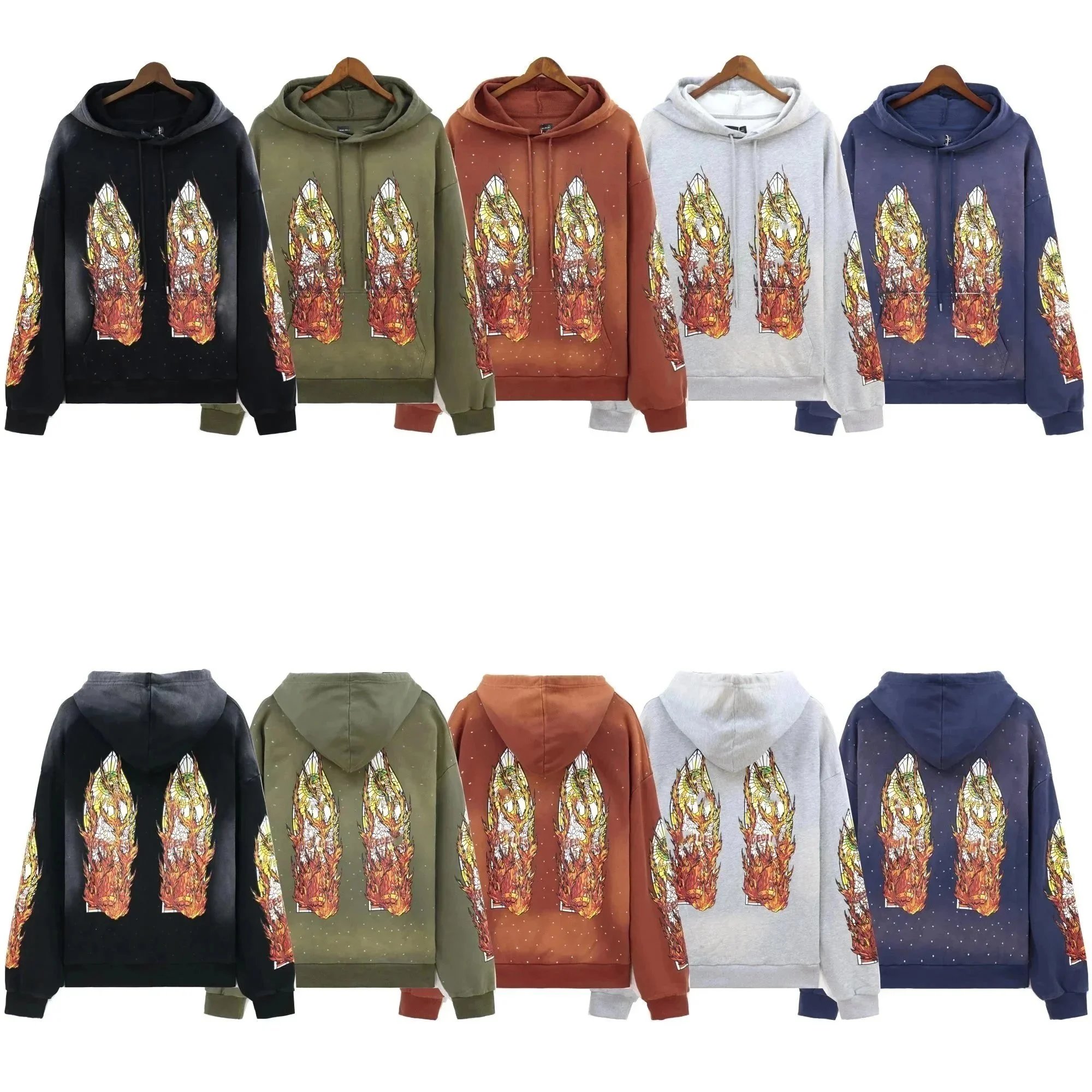 Flame Art Print Hoodie for Men and Women - Streetwear Sweatshirt with Fire Design