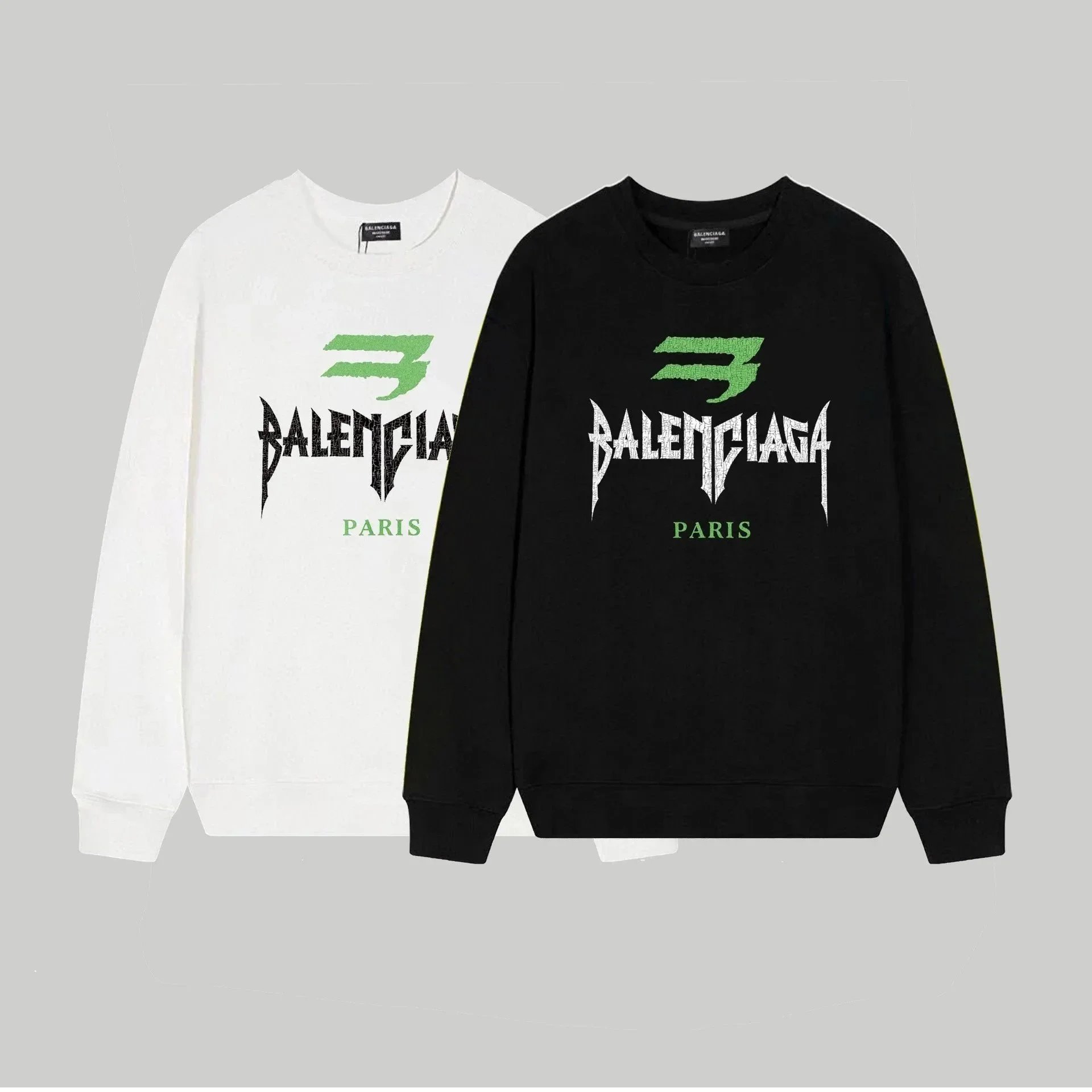 Balenciaga Paris Logo Sweatshirt Black and White