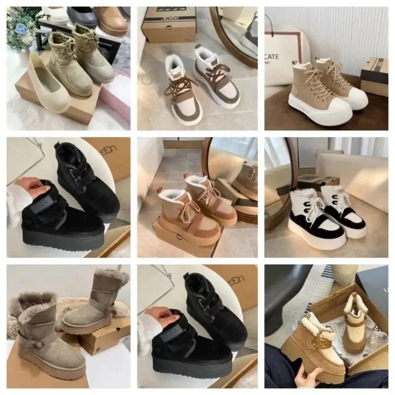 UGG Winter Snow Boots Women Warm Fuzzy Platform Ankle Boots
